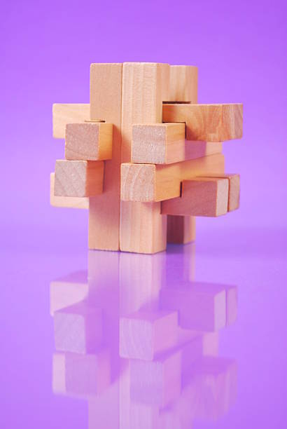 The wooden puzzle stock photo