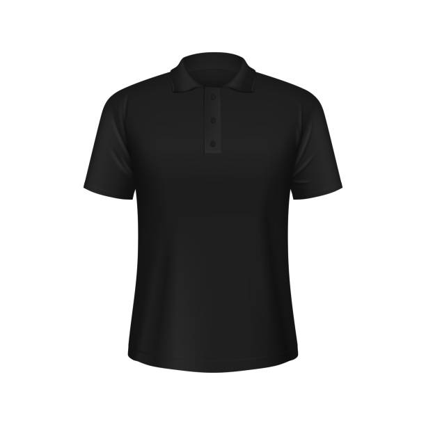 istock Black male polo shirt realistic 3d vector mockup 1509170111