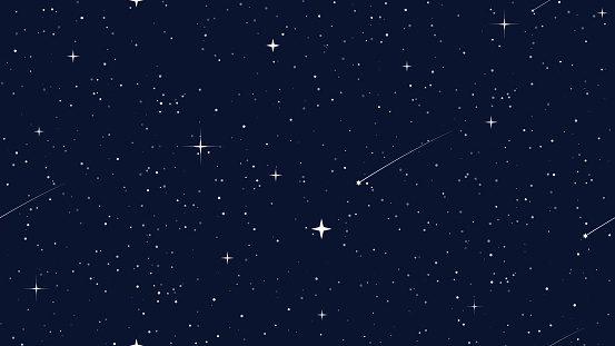 istock Starry space, night blue sky seamless pattern 1509170124