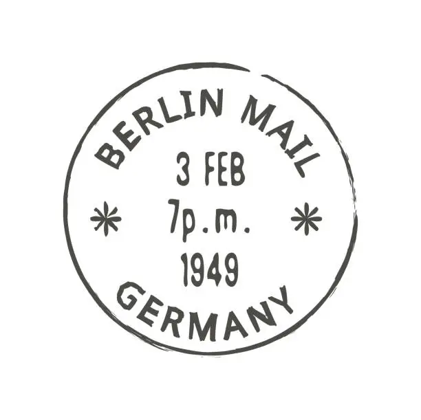 Vector illustration of Germany Berlin postage and vintage postal stamp