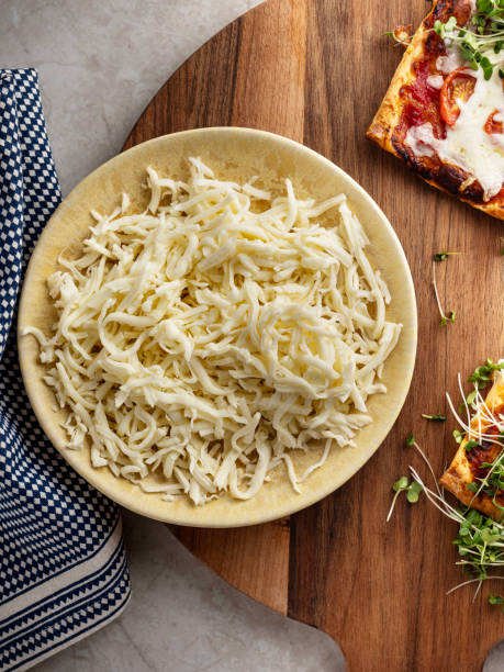 istock Shredded mozzarella cheese, low-moisture mozzarella, Grated cheese 1509174184