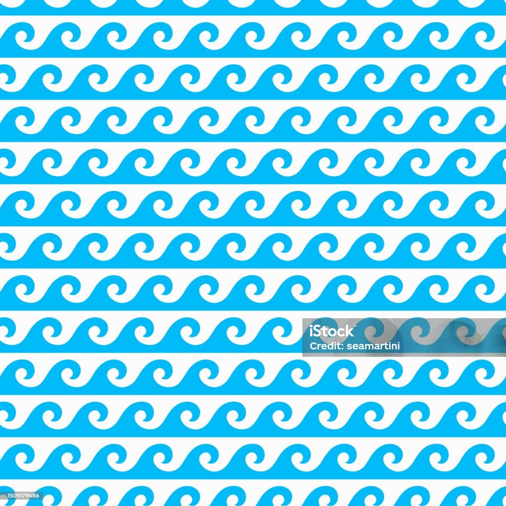 Surf Wave Patterns Sea And Ocean Surf Waves Seamless Pattern Stock Illustration - Download ...