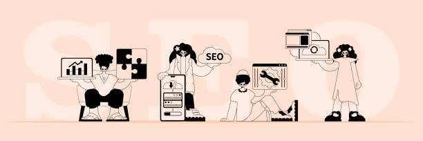 istock A boastfully team that specializes in SEO . trendy typification in a analogue flit. Trendy style, Vector Illustration 1509181256