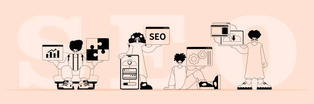 istock A boastfully team that specializes in SEO . trendy typification in a analogue flit. Trendy style, Vector Illustration 1509181262