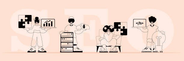 istock A boastfully team that specializes in SEO . trendy typification in a analogue flit. Trendy style, Vector Illustration 1509181819