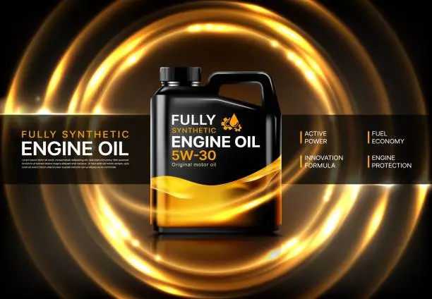 Vector illustration of Car engine motor oil lubricant vector advert