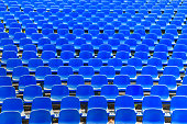 Blue seats in the stadium