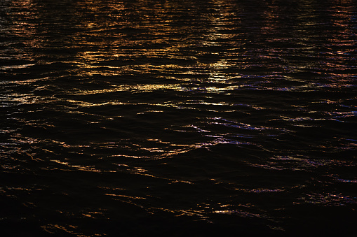 background of water in Saint Petersburg at night grainy shot, dark shot