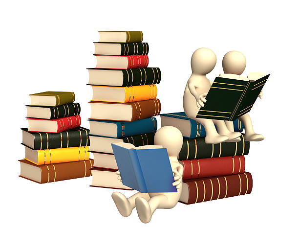 istock 3d puppets, reading the books 150923157