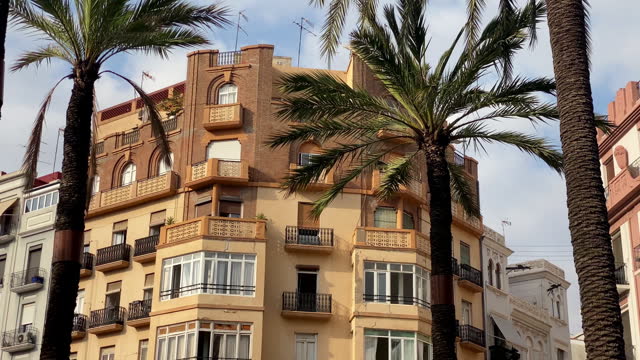 Elegant classy buildings in the city of Valencia