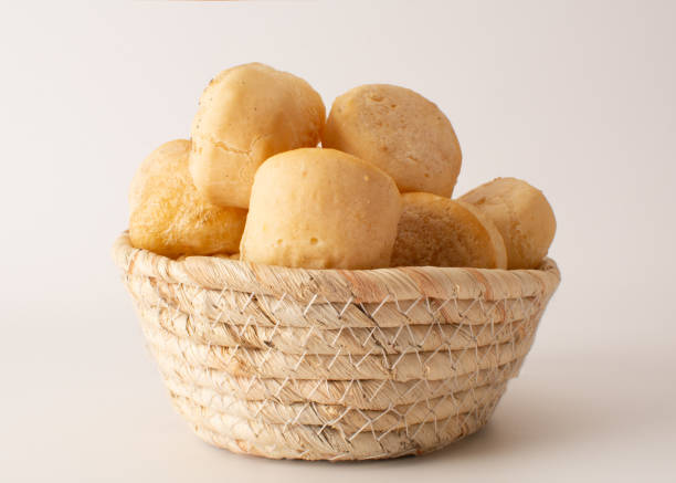 istock Minas Gerais cheese bread, hot, a portion on a basket, white background, focused, isolated 1509263031