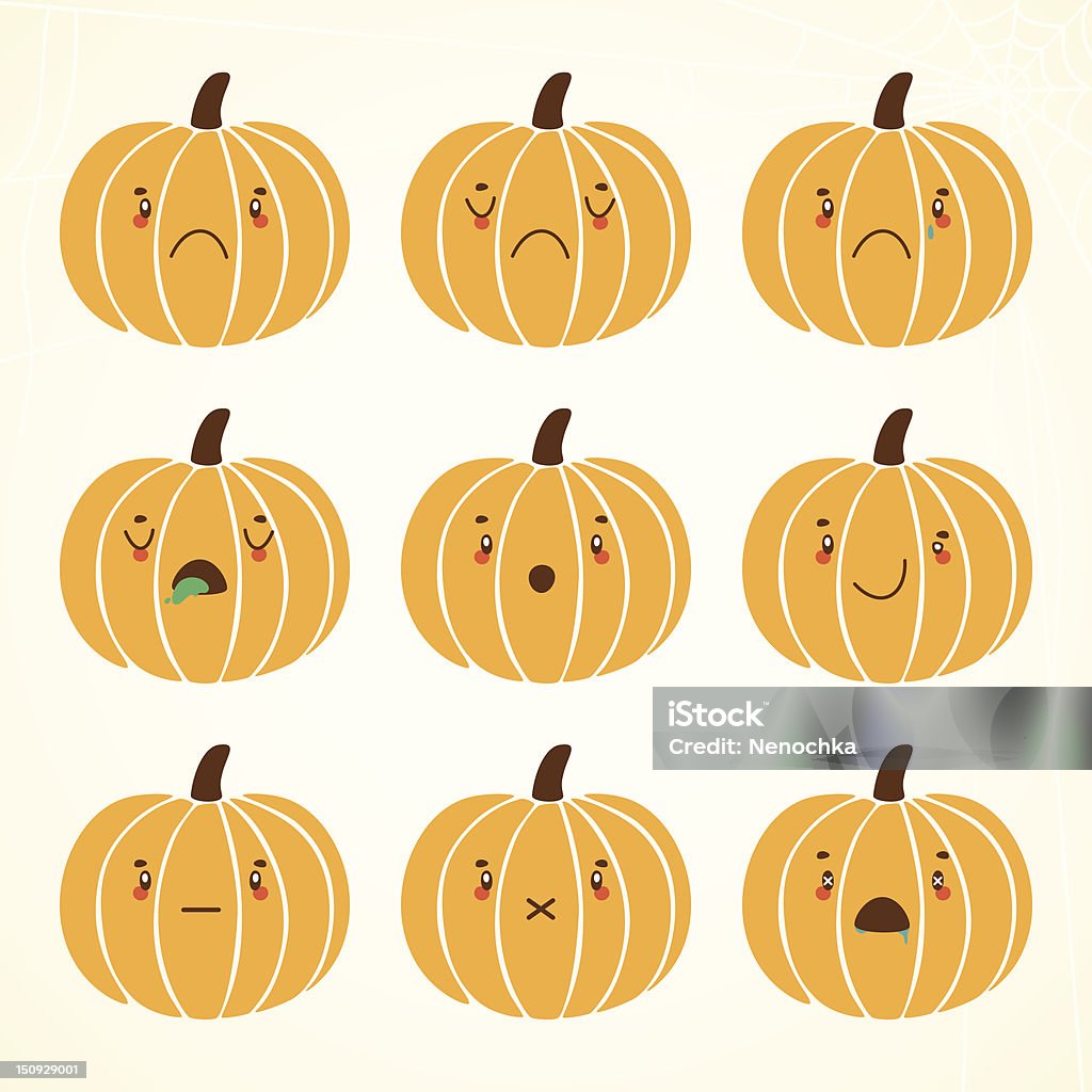 Triste citrouille d'halloween - clipart vectoriel de Automne libre de droits