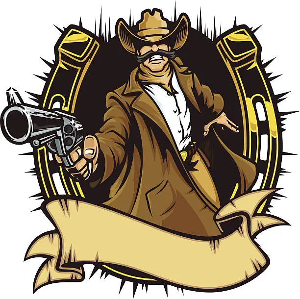 Vector illustration of Cowboy Gunslinger I