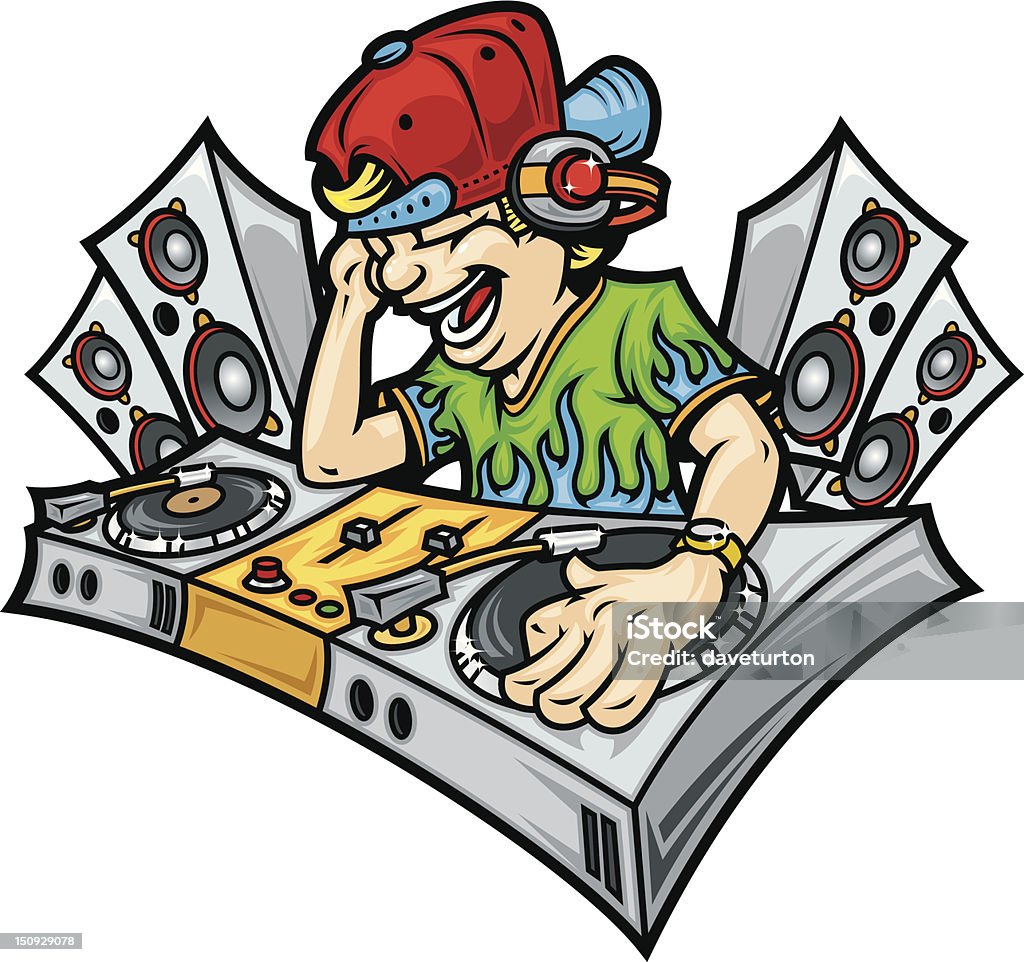 Dee Jay Mixing Music Stock Illustration - Download Image Now - DJ, Cartoon,  Illustration - iStock