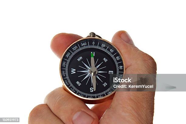 Compass Showing The Direction Stock Photo - Download Image Now - Navigational Compass, White Background, Choice