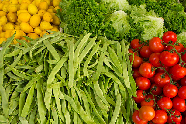 Vegetables and lemons stock photo