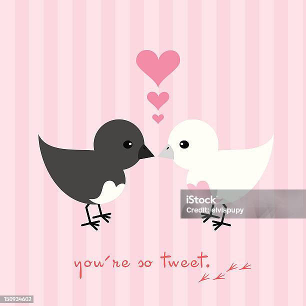 Youre So Tweet Love Birds — стоковая векторная графика и другие изображения на тему Белый - Белый, Векторная графика, День святого Валентина