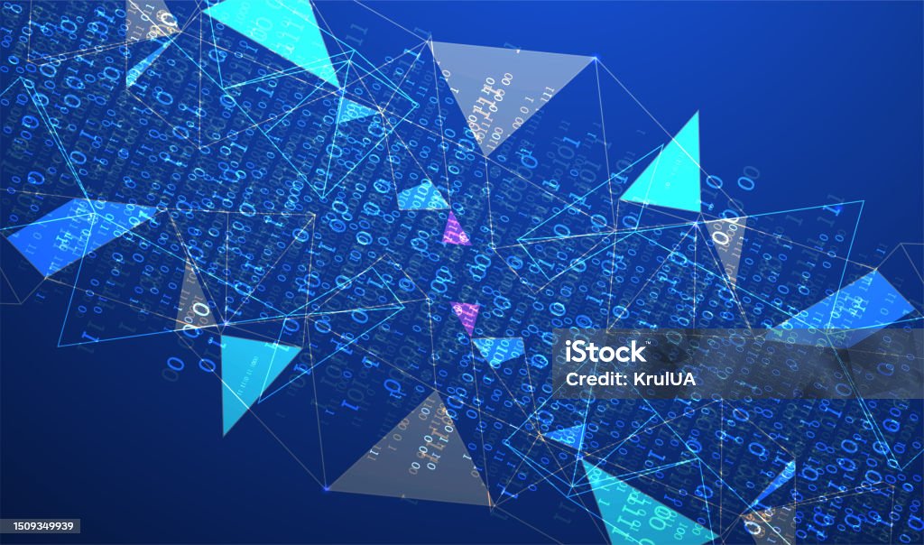 Technology Background Big Data Concept Binary Computer Code Vector ...