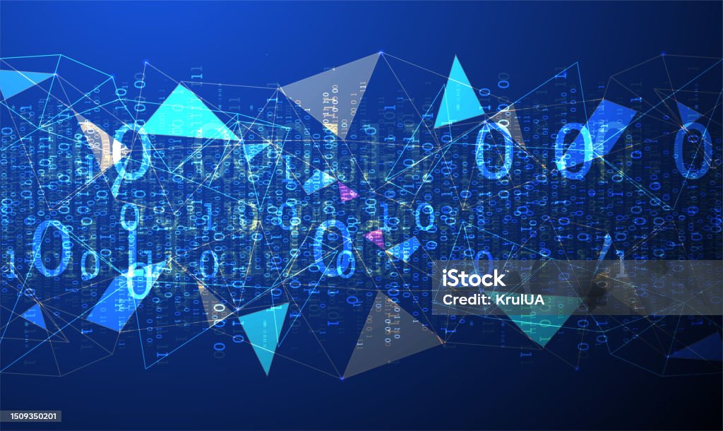 Technology Background Big Data Concept Binary Computer Code Vector ...