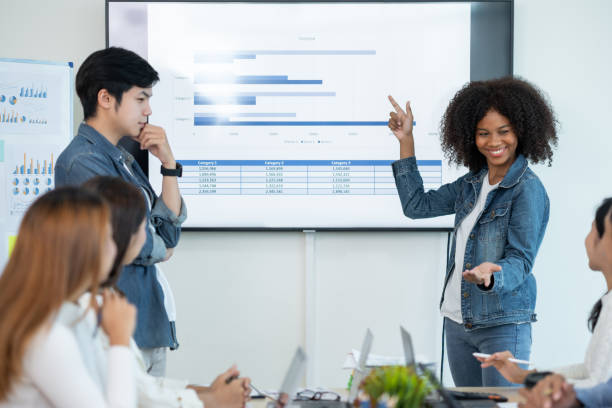 istock Beautiful Asian businesswoman presents her creative development planning strategy at a meeting on company sales strategy marketing. 1509360590