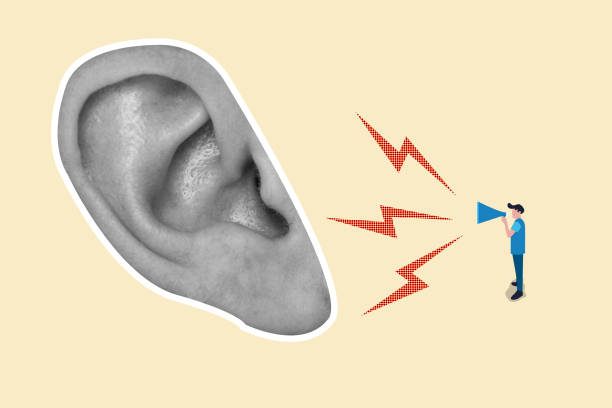 istock Megaphone shout out ear . Gossips. Concept of creativity, surrealism, bright design, information, ad 1509370808