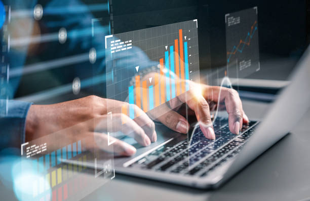 istock Bussinessman using laptops analyst working with data analysis business growth marketing and opportunity. 1509372420