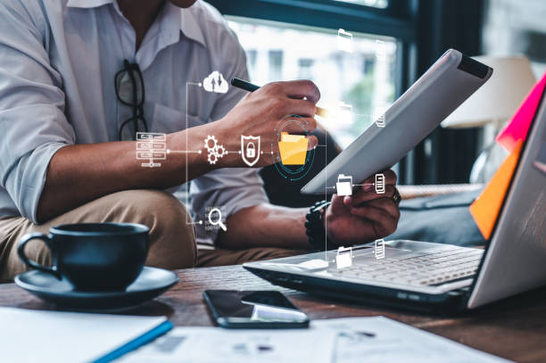 istock use tablets pen to file management and file multimedia transmission. storage folder technology. 1509377752