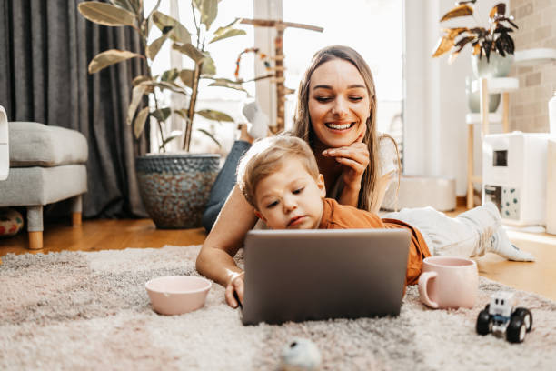 istock Mother and son home leisure or work 1509381476