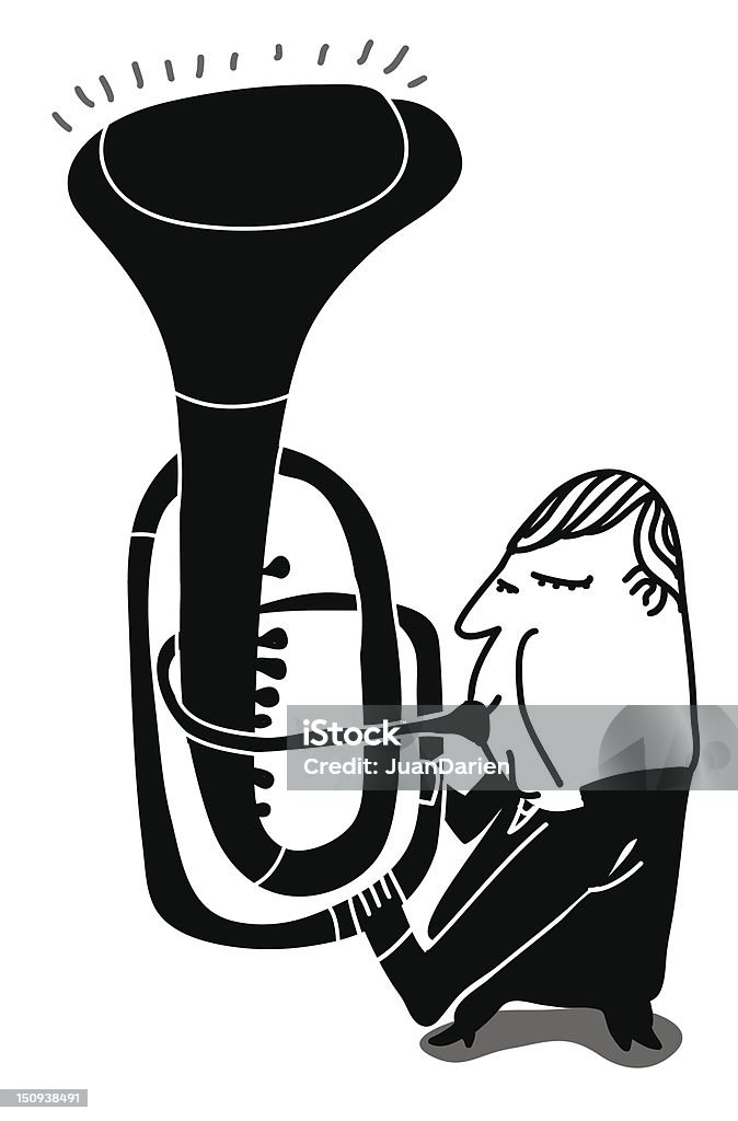기묘한 나팔꽃 trumpeter 재생 - 로열티 프리 트럼펫 벡터 아트