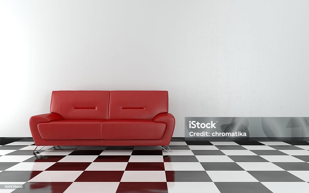 Sofá rojo - Foto de stock de A la moda libre de derechos