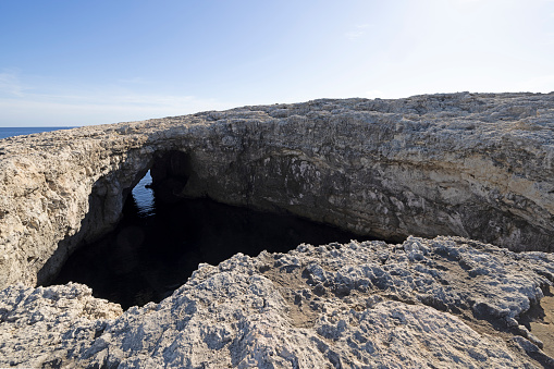 coral lagoon grotta, maltese islands.