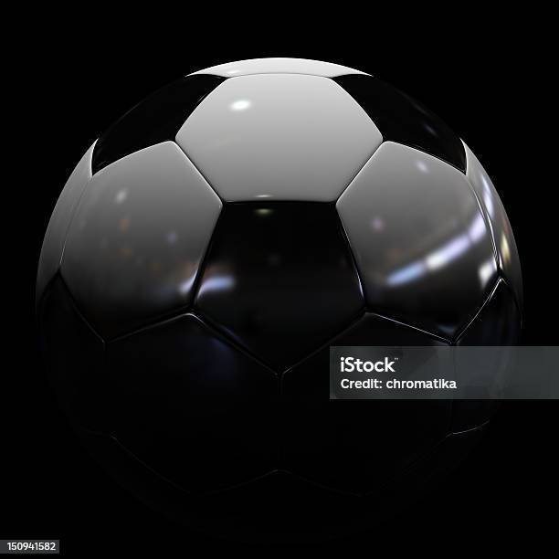 Pallone Da Calcio - Fotografie stock e altre immagini di Calcio - Sport - Calcio - Sport, Pallone da calcio, Sfondo nero