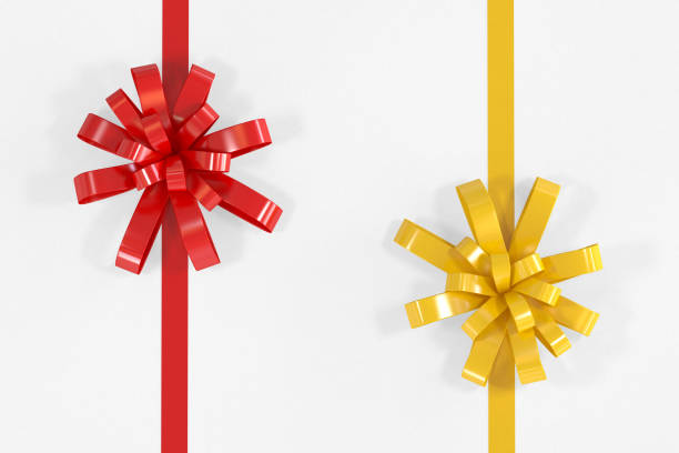 Gold ribbon on red paper