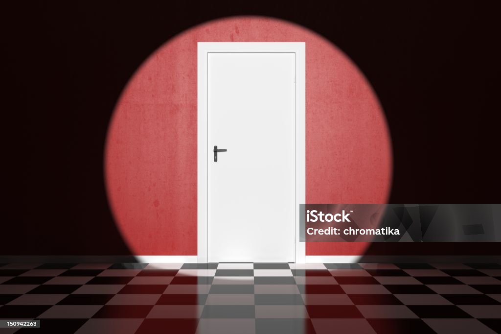 Red Room with spot light Red room with spot light in the middle Accessibility Stock Photo