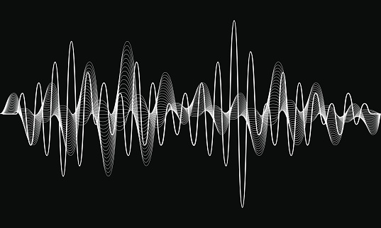 Sound Wave Vector. Waves as Audio Equalizer Isolated on Background. Audio Technology. Pulse Musical Waveform