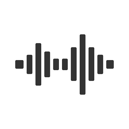 Sound Wave Vector Icon. Waves as Audio Equalizer Isolated on Background. Audio Technology. Pulse Musical Waveform