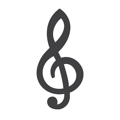 Treble Clef Vector Icon. Isolated on Background. Audio Technology