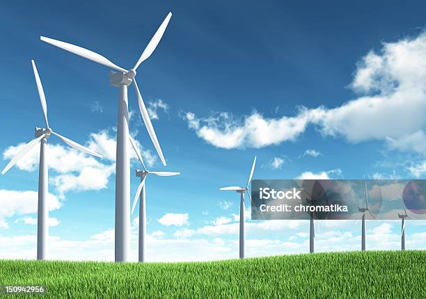 Turbina De Vento Com Caminho - Fotografias de stock e mais imagens de Eletricidade - Eletricidade, Energia Eólica, Energia sustentável