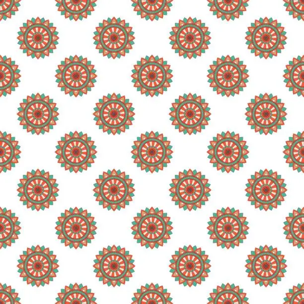 Vector illustration of Seamless pattern vintage decorative elements.