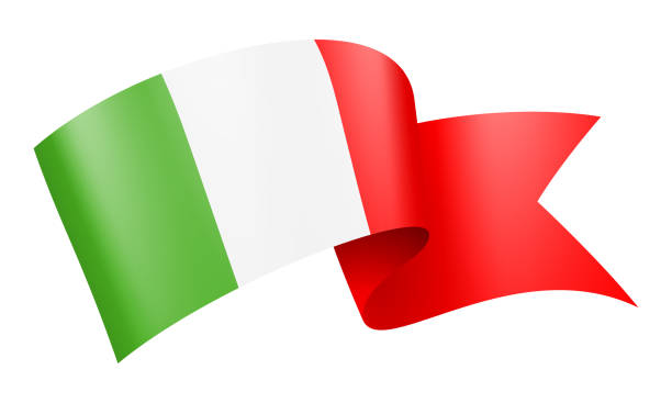 illustrazioni stock, clip art, cartoni animati e icone di tendenza di nastro della bandiera dell'italia - illustrazione vettoriale - bandiera italiana