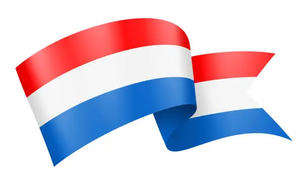 Vector illustration of Netherlands Flag Ribbon - Vector Stock Illustration