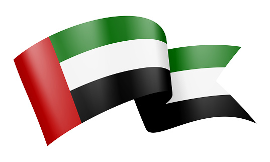 United Arab Emirates Flag Ribbon - Vector Stock Illustration
