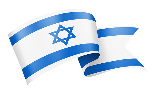 Israel Flag Ribbon - Vector Stock Illustration