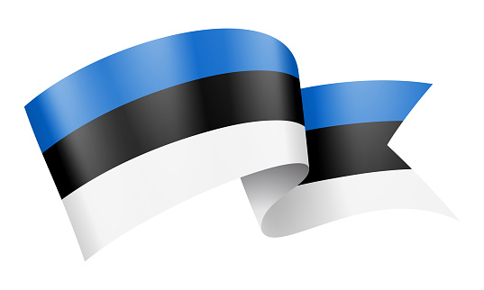 Estonia flag Ribbon - Vector Stock Illustration