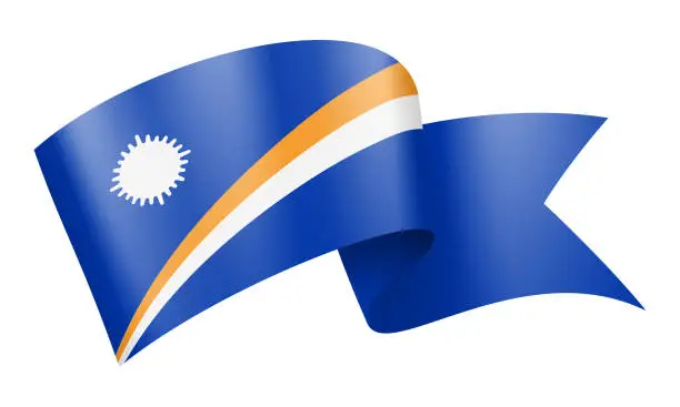 Vector illustration of Marshall Islands flag Ribbon - Vector Stock Illustration