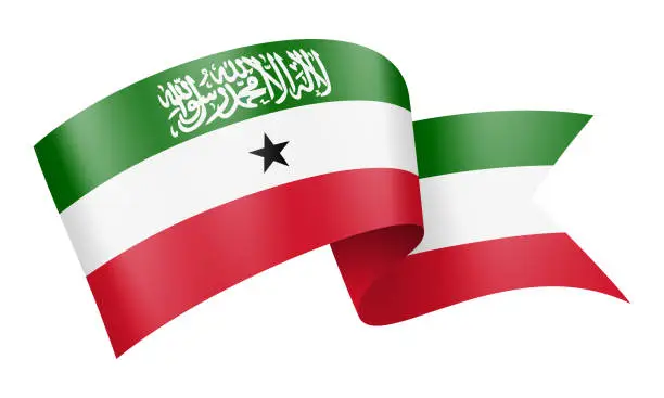 Vector illustration of Somaliland flag Ribbon - Vector Stock Illustration