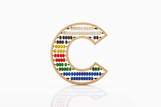 Letter C Made Of Abacus On White Background
