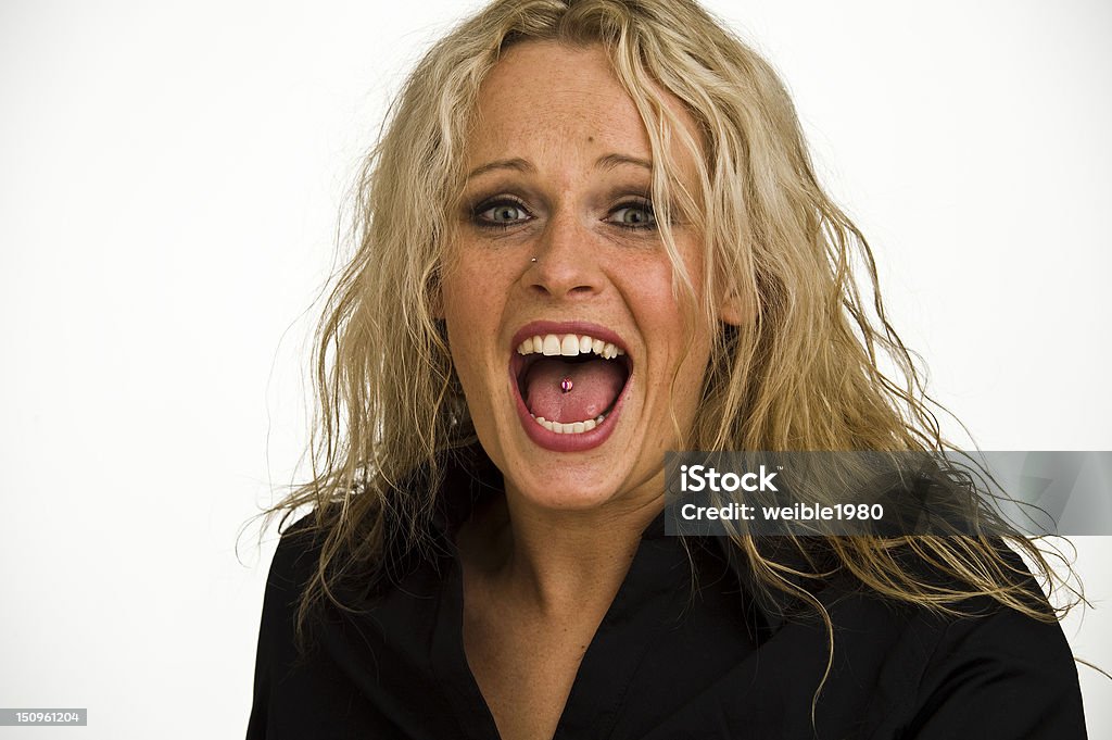Frau Porträt Serie Gesicht Ausdruck - Lizenzfrei Augenbraue hochziehen Stock-Foto