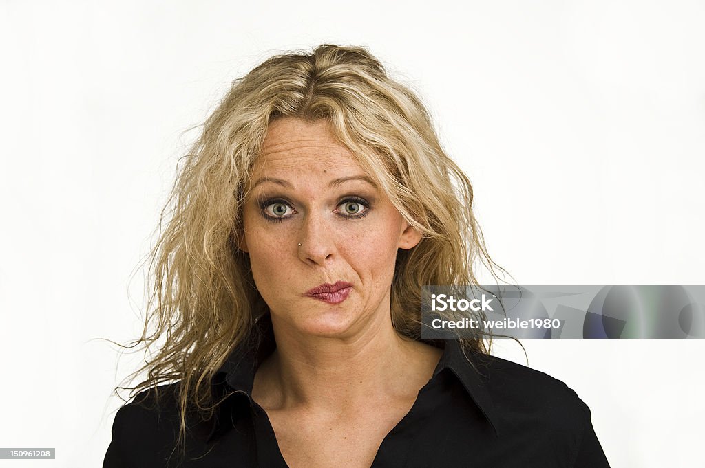 Woman Portrait Serie Face expression  30-34 Years Stock Photo