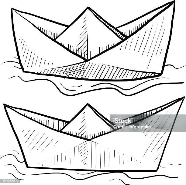 Paper Boats Vector Stock Illustration - Download Image Now - Origami, Paper Boat, Doodle